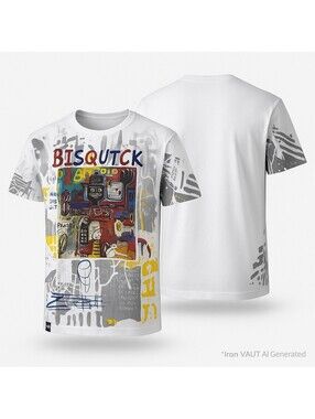 Contender Mens White Graphic Tee Size Large 2XL 3XL 5XL Bisquik Art Print 1KT333